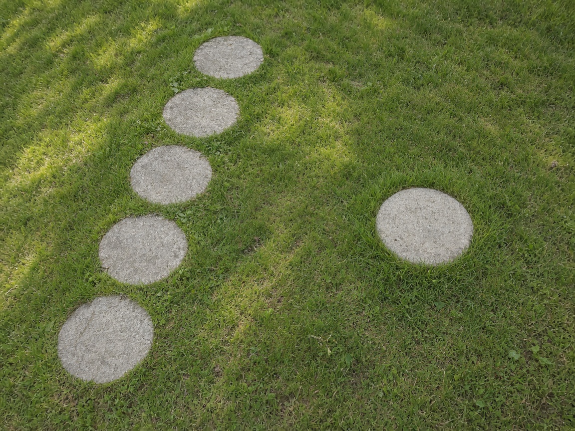 A closer view of a group of stones next to one stone