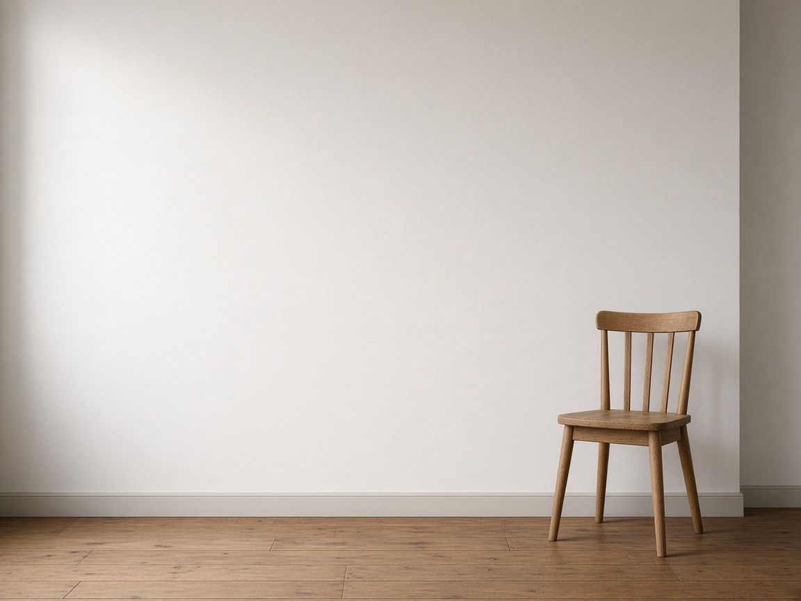 A closer view of a blank wall in an otherwise empty room
