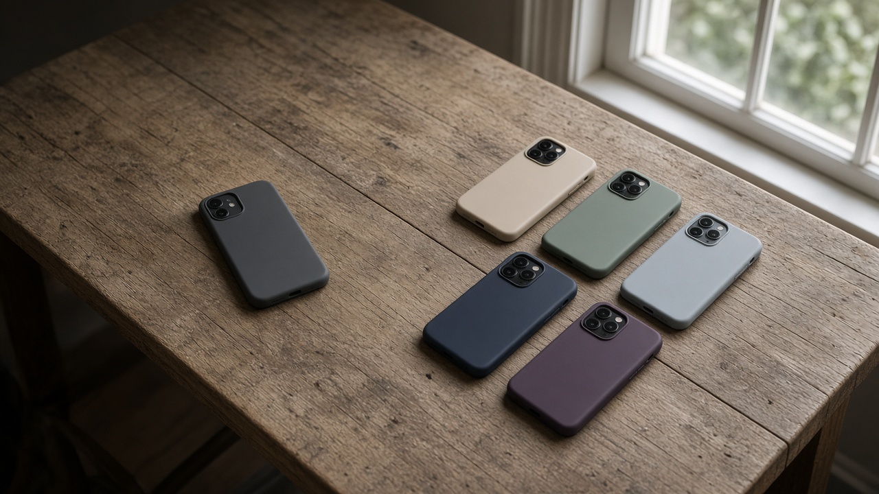 One face-down phone beside several face-down phones