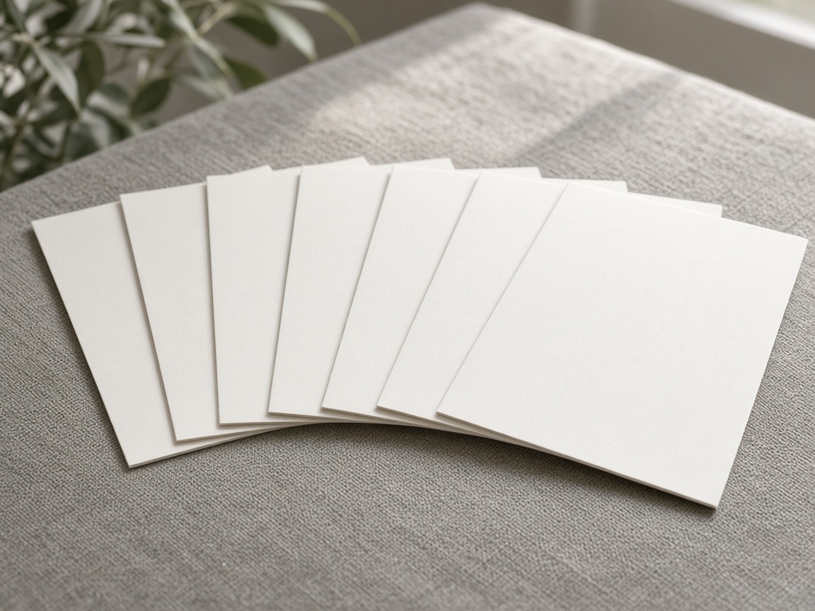 A closer view of identical blank sheets in a row