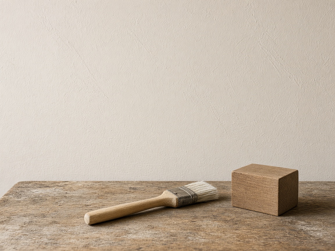 A closer view of fresh paint meeting worn wood