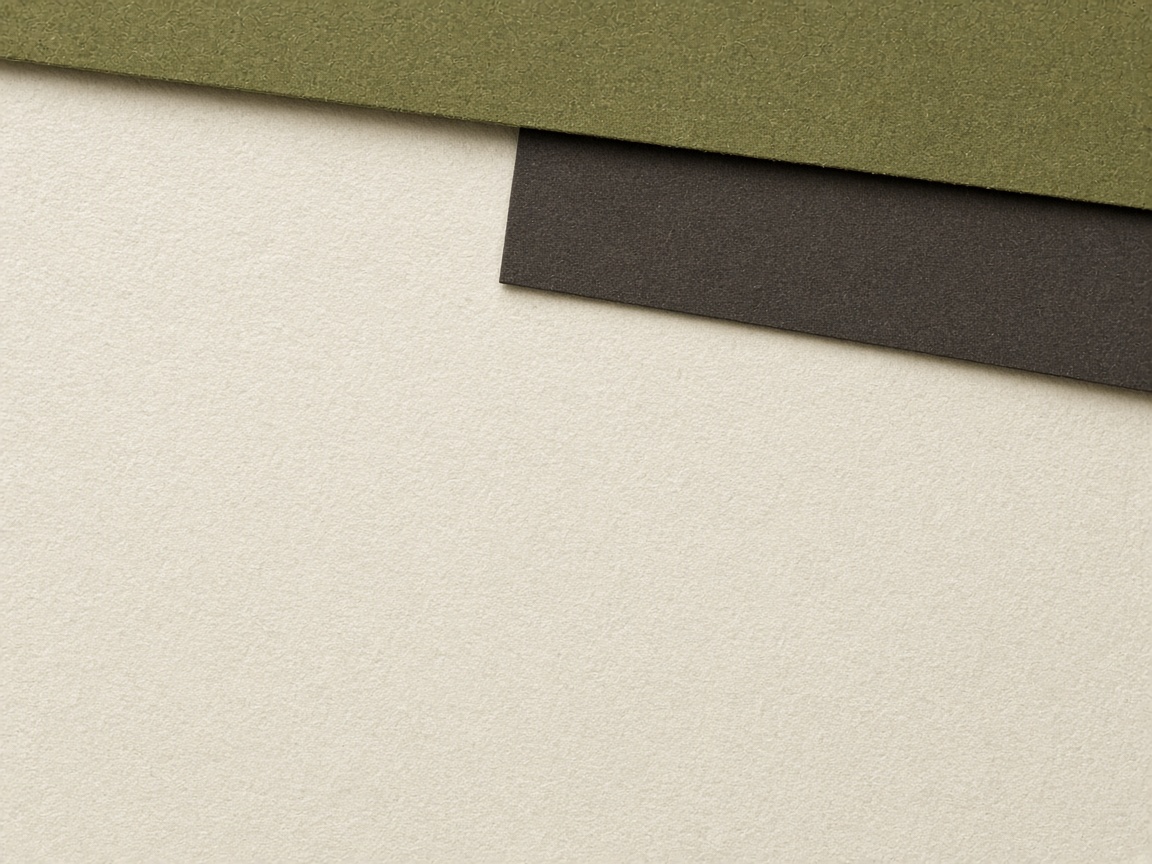 The corner of a blank page with a solid band along the top.