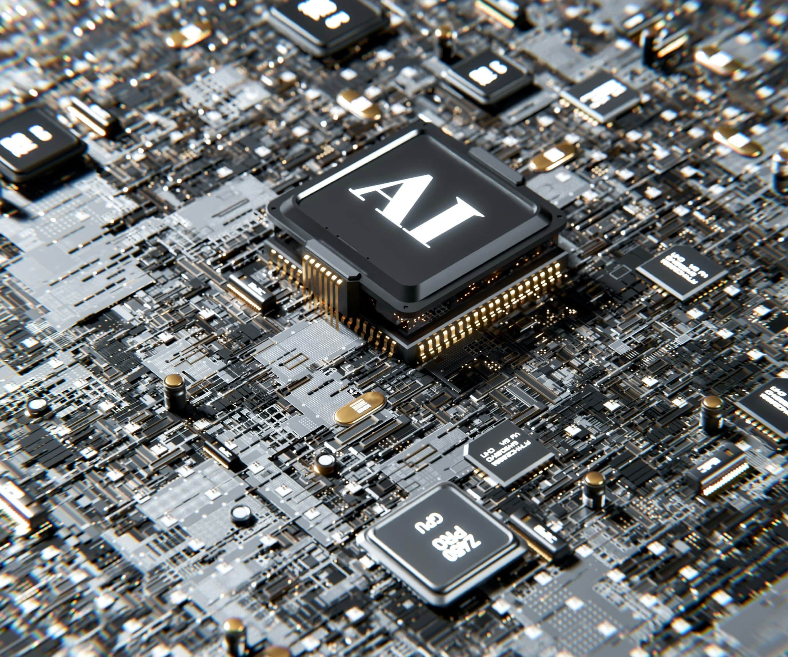 An Ai Processor Chip On A Futuristic Circuit Board, Representing The Integration Of Artificial Intelligence In Search Engine Optimization.